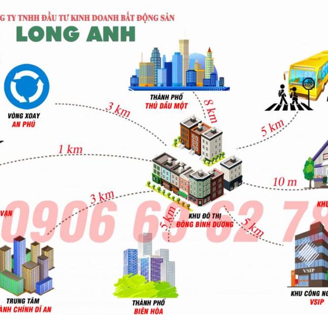 Đông Bình Dương 4.7 tr/m2 - Khu đô thị Đông Bình Dương 560tr/nền