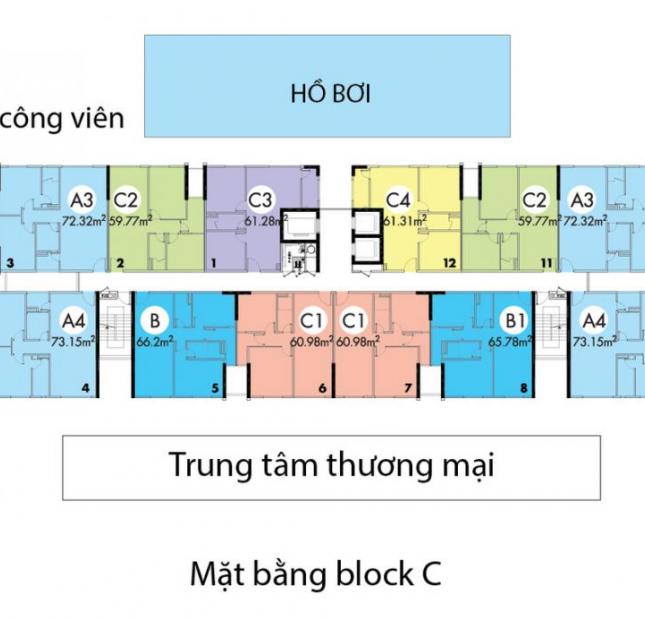 Bán 3 căn hộ chung cư tại dự án Citi Home,Block C  Diện tích 66m2, giá 1.450 tỷ