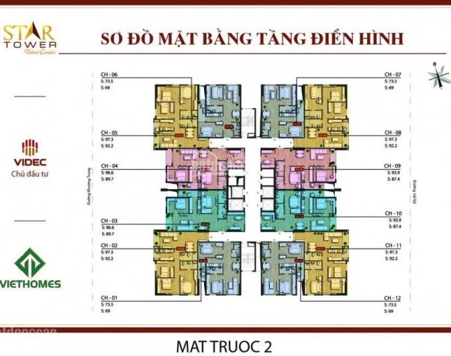 Chính chủ gửi bán căn 76,76m2 (1804) CC Five Star Kim Giang, giá 25tr/m2. LH 0981017215