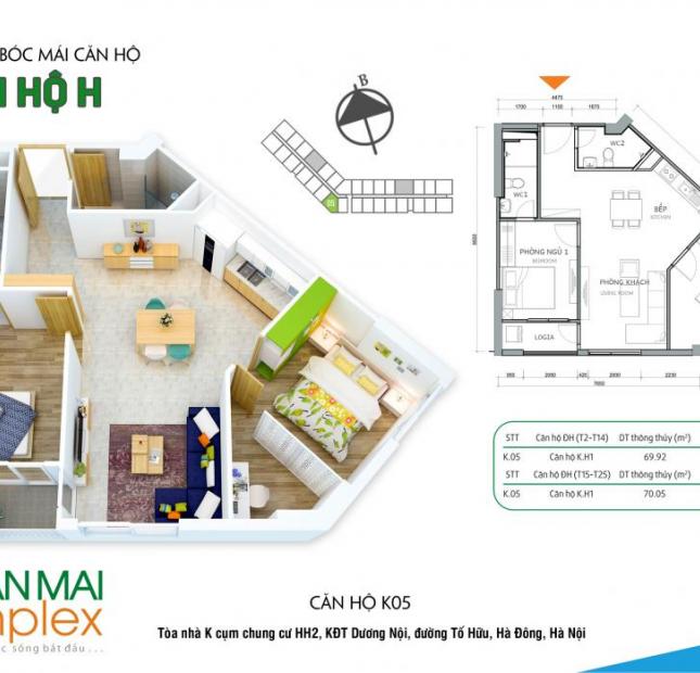 Chỉ từ 850 tr sở hữu ngay căn hộ 2PN tại chung cư Xuân Mai Complex, Dương Nội, Hà Đông