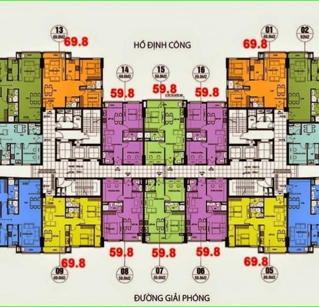 Cần bán CT36 Định Công (Dream Home), P1515 (60m2), giá 24tr/m2