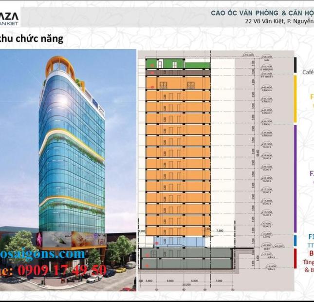 C.T Plaza phố Wall, văn phòng cho thuê quận 1, giá 525 nghìn/m2/th, 300m2