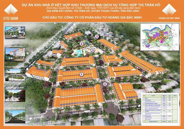 Chủ đầu tư mở bán khu nhà ở kết hợp khu trung tâm thương mại dịch vụ tổng hợp thị Trấn Hồ, Thuận Thành, Bắc Ninh.