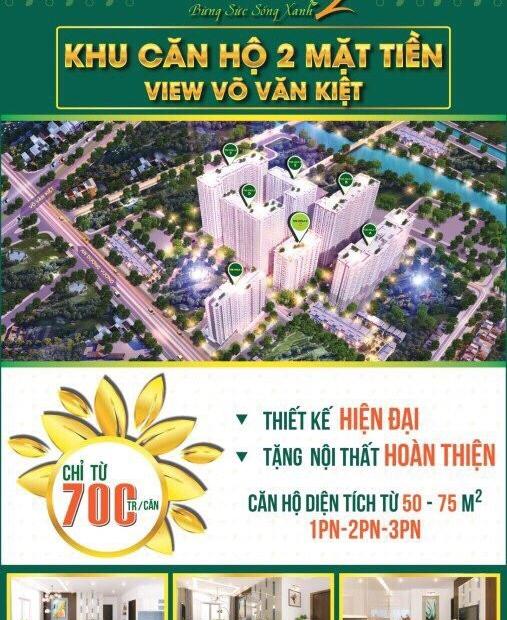 Bán căn hộ quận 8, mặt tiền đường Võ Văn Kiệt, dt 50-73m2, 2PN, 2WC, view hồ bơi. LH: 0906 725 279