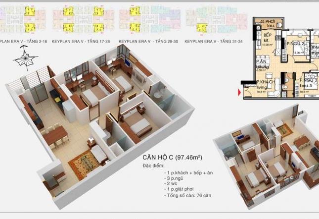 CĂN HỘ ERA TOWN Q7 VIEW HỒ BƠI  DT 71m2 2PN GIÁ TỐT 1,6/TỶ BAO HẾT LH.0915.224.324