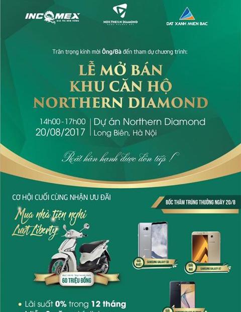 Chính sách ck 60 triệu danh tăng cho khách hàng đặt mua căn hô Northern diamond trong Tháng 8