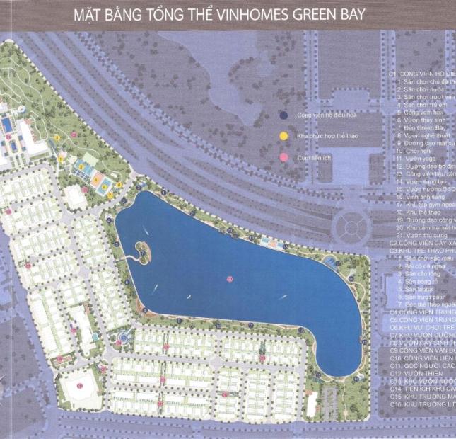 Bán biệt thự đơn lập mặt hồ dự án Vinhomes Green Bay Mễ Trì