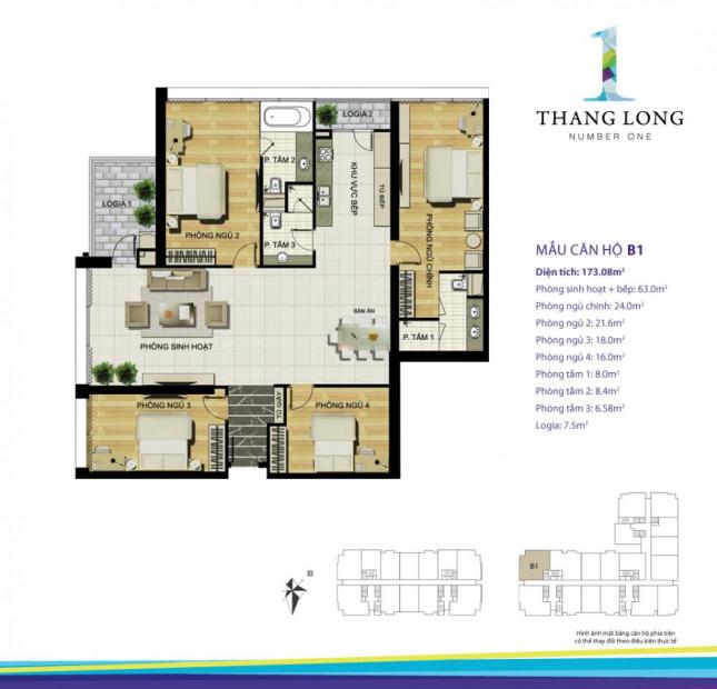 Bán căn hộ chung cư tại dự án Thang Long Number One, Nam Từ Liêm, Hà Nội diện tích 173m2, 42tr/m²