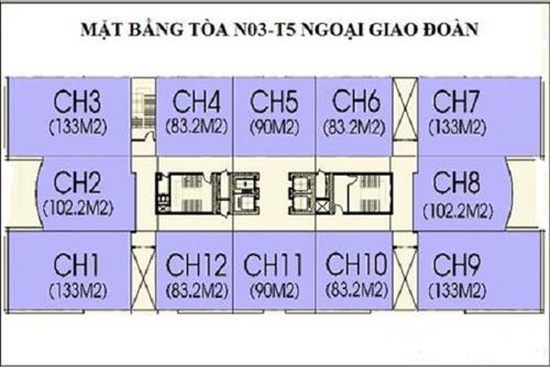 Cần bán căn hộ 12, tòa N03T5 Ngoại Giao Đoàn, DT 83m2, 2PN, ban công Nam, giá 26.5 tr/m2