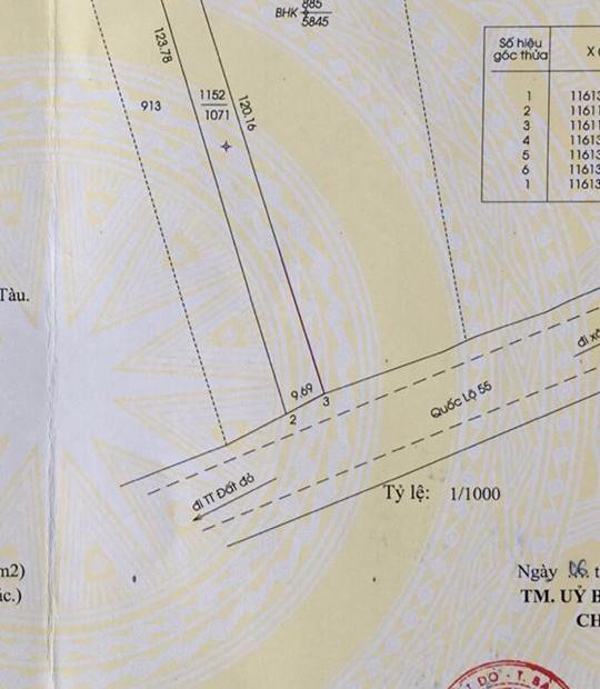 Bán đất thổ cư mặt tiền Quốc Lộ 55, xã Phước Long Thọ, huyện Đất Đỏ