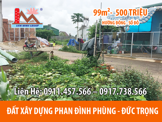 Bán gấp lô đất Phan Đình Phùng, Đức Trọng, DT 99m2, giá 500 triệu 