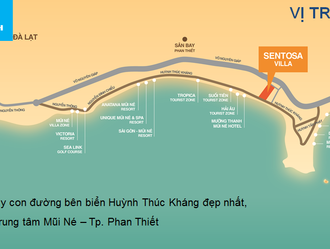 Chỉ 4,5tr/m2 sở hữu đất nền Sentosa TP. Phan Thiết view biển Mũi Né. LH: 0902.794.739