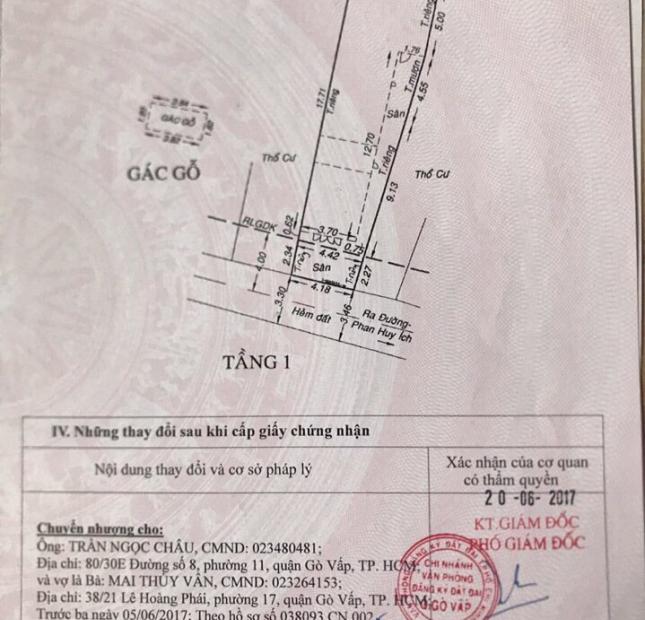 Bán nhà hẻm 138 Nguyễn Duy Cung, Phường 12, quận Gò Vấp, DT 4,2 x 21,5m, cấp 4, giá 3,35 tỷ