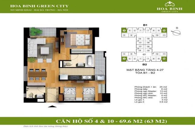 Cho thuê căn hộ cao cấp chung cư Hoà Bình Green City, 505 Minh Khai, Hai Bà Trưng