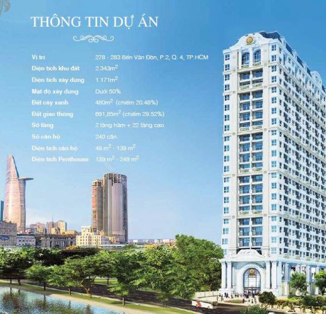 Bán căn hộ Grand Riverside, MT Bến Vân Đồn, tháng 12/2017 nhận nhà, CK 5%, tặng 100tr-250tr