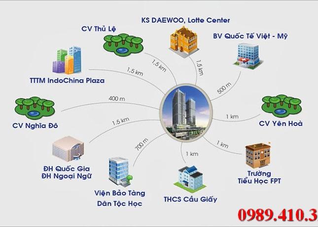Cho thuê văn phòng Tràng An Complex, văn phòng giá rẻ Cầu Giấy, nhiều diện tích 0989410326