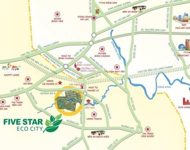 Bán Đất Five Star Eco City chuẩn 5 sao đường Đinh Đức Thiện-Quốc Lộ 1A (0988 866 911)