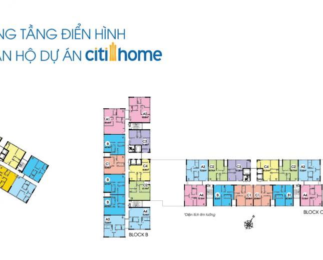 Bán 3 căn hộ chung cư tại dự án Citi Home,Block C  Diện tích 66m2, giá 1.450 tỷ