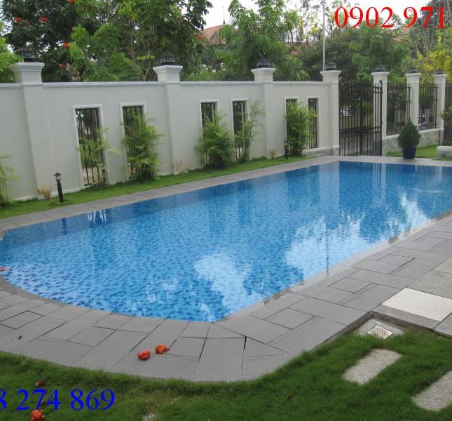 Cho thuê biệt thự hồ bơi sân vườn đường Nguyễn Văn Hưởng, P.Thảo Điền, Q2, full nội thất