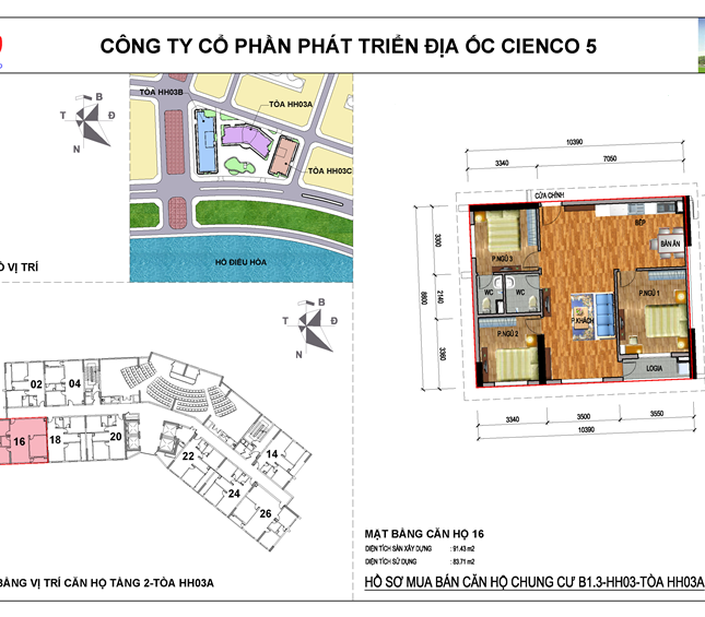 Phân phối trực tiếp các căn góc số 16 chung cư HH03A Thanh Hà Cienco 5.