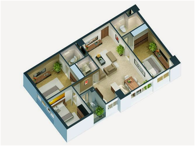 Cho thuê căn hộ chung cư Tân Tây Đô – 83m2 – 6tr/tháng