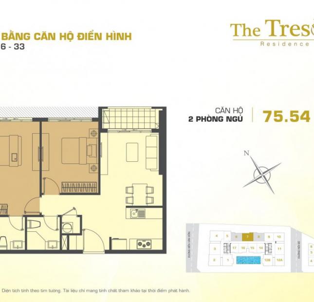 Cần bán căn hộ the Tresor, quận 4, 2 phòng ngủ, giá 4.6 tỷ, bao gồm mọi chi phí