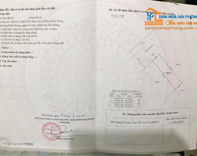 Phân phối chính thức dự án Đồng Kênh Trong, Quán Nam, Lê Chân. LH Mr Nam:0936543166