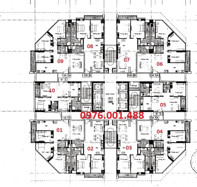 Chung cư Học Viện Quốc Phòng 20 Hoàng Quốc Việt, giá 20tr/m2, 93.4m2, 2 phòng ngủ, LH 0976001488