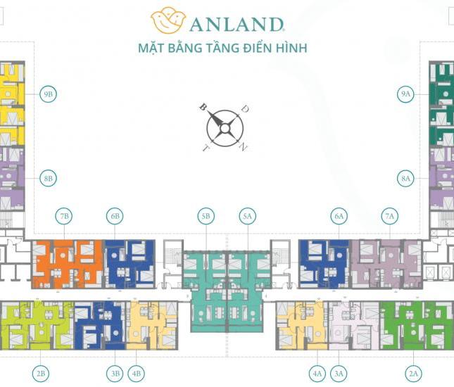 Chung cư Anland, căn bán căn hộ 2 phòng ngủ full nội thất giá 1.3 tỷ