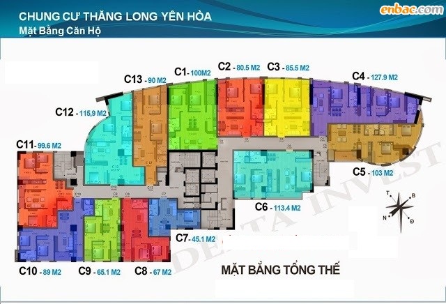 Bán căn hộ 128m2 tại Thăng Long Yên Hòa, 99 Mạc Thái Tổ. Không đồ giá 26.5 tr/m2