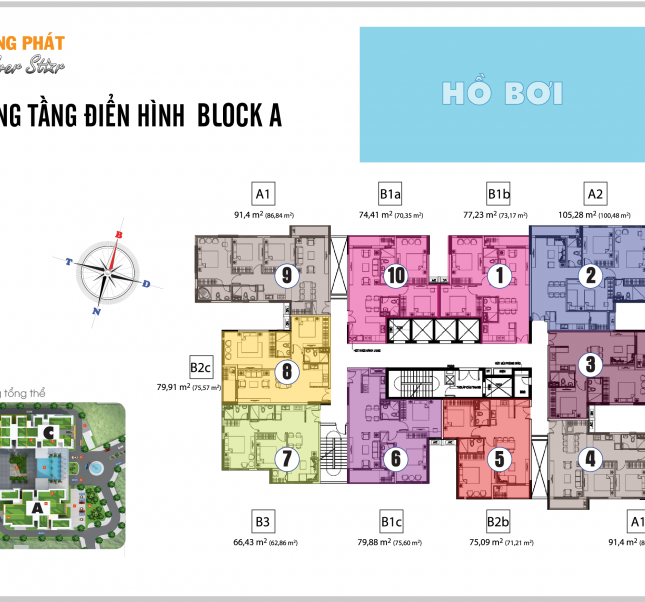 Cho thuê gấp căn hộ Hưng Phát Silver Star 2 phòng ngủ, 2WC, 75m2, trang bị nội thất mới 100%.