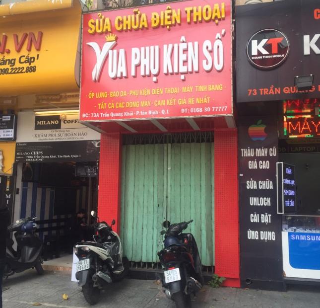 Cần cho thuê nhà mặt tiền số 73 Trần Quang Khải, phường Tân Định, quận 1