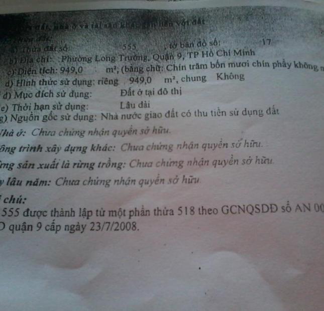 Bán nhà xưởng tại phường Long Trường, Quận 9, Hồ Chí Minh, diện tích 1.046m2, giá 17 tỷ
