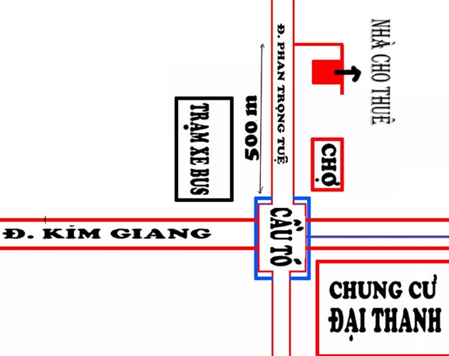 Cho thuê nhà 42m2 đường Phan Trọng Tuệ, Thanh Trì, Hà Nội
