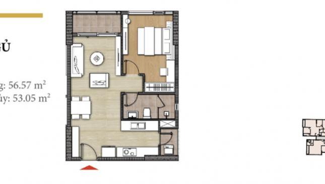 Bán căn hộ 1 phòng ngủ 55m2 tháp Hawaii, Đảo Kim Cương Q.2, lầu 12, view nội khu, giá 2.65 tỷ
