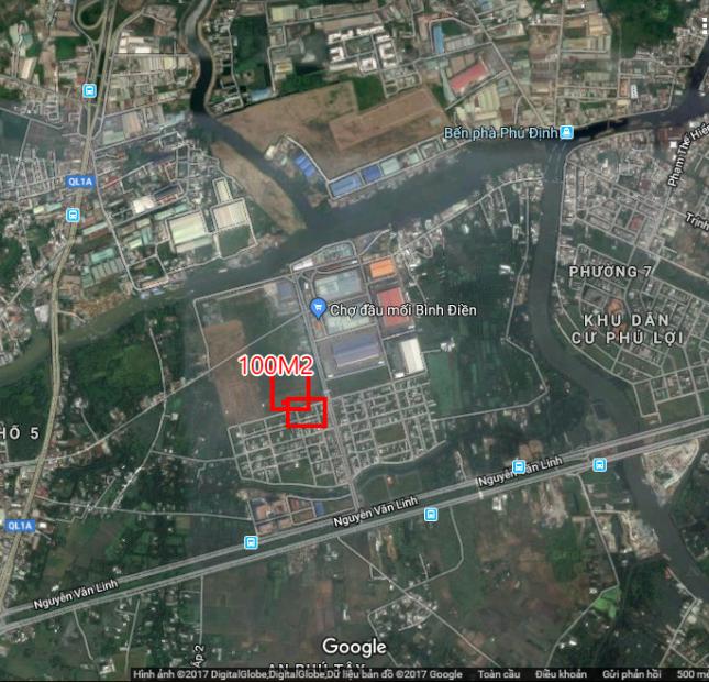 Chính chủ bán gấp KDC Chợ Bình Điền 2 mặt tiền 20m, sổ hồng riêng 450tr/ 100m2