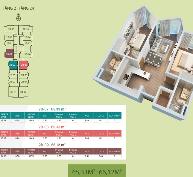 Bán căn hộ chung cư Green Bay Premium, Hạ Long, Quảng Ninh, diện tích 66.53m2, 2PN