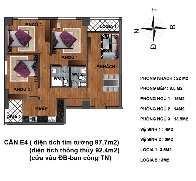 Cần bán gấp CC Hanhud 234 Hoàng Quốc Việt, căn góc, 93m2, giá 26tr/m2