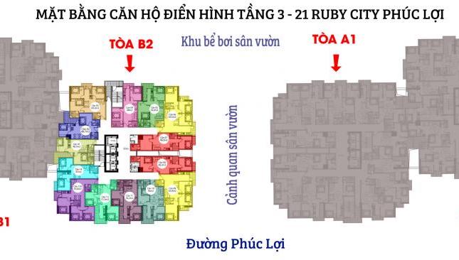 Mở Bán 50 căn hộ 800 triệu chung cư cao cấp Ruby City 3, Phúc Lợi, LH: 0979049207