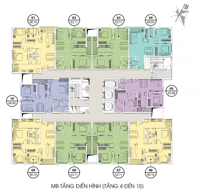 Bán căn hộ rẻ nhất tòa B có nội thất dự án Valencia Garden, LH: 09345 989 36