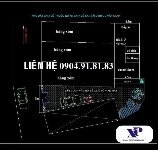 Bán đất Vân Canh, gần Lê Trọng Tấn, 105m, ôtô vào nhà, đường 6m, 1.65 tỷ, LH 0904918183