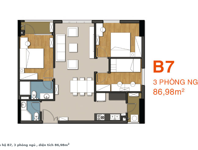 Căn hộ 3 phòng ngủ dự án 9View Q9 81m2 giá rẻ hơn CĐT. Lh 0909616400