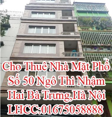 Cho thuê căn hộ trong nhà mặt phố số 50 Ngô Thì Nhậm, Hai Bà Trưng, Hà Nội