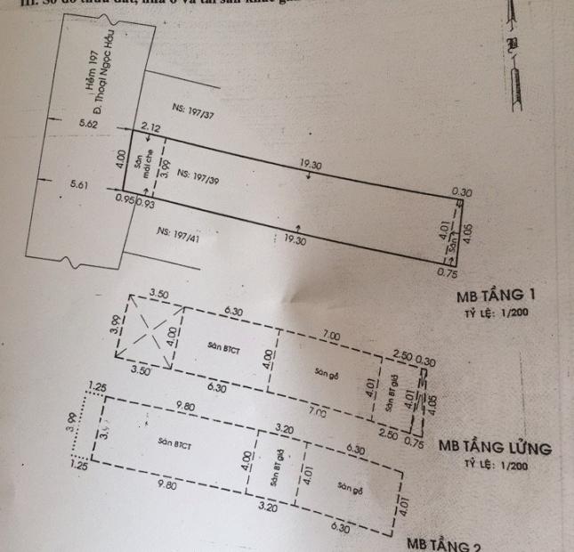 HXH Thoại Ngọc Hầu, P. Phú Thạnh 4x22m, lửng, 1 lầu, giá 5 tỷ TL