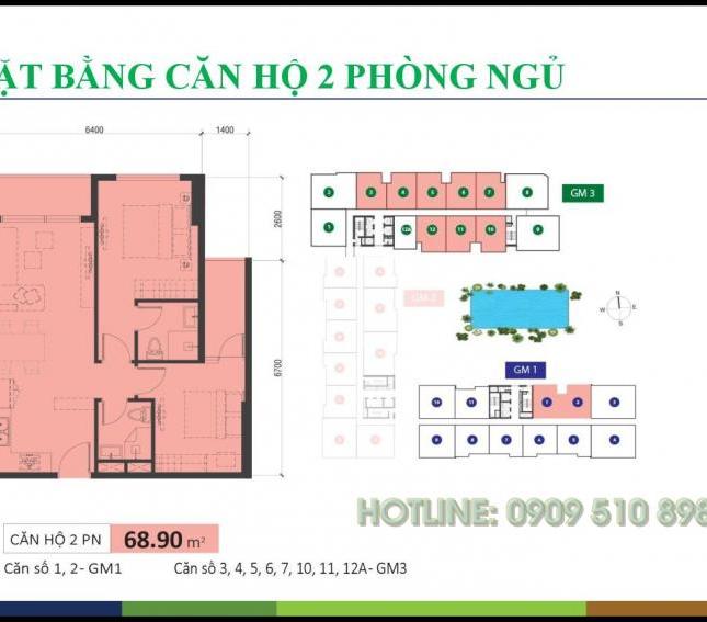Cần bán lại Căn hộ 2PN- 68m2 – View Công viên Gia định Golden Mansion Phổ Quang