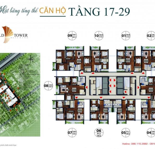 Ưu đãi tháng 1 Gold Tower, tặng 2 năm phí dịch vụ, chọn căn tầng đẹp, Hoàng Huy: 098.115.2882