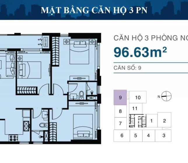 Căn hộ Newton 3PN - 96m2 hoàn thiện – Đóng trước 1,7 tỷ – Cơ hội sở hữu tốt