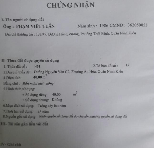 Bán nhà mới ngay trung tâm thành phố Cần Thơ, giá 435 triệu, DT: 4m x 10m 