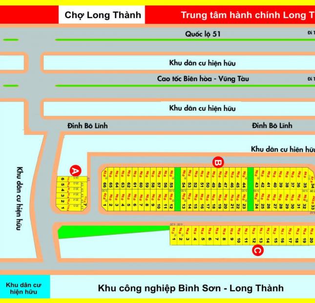 Bán 86 nền đất tại dự án Era City, Long Thành, mặt tiền đường, DT 100m2, giá 540 triệu