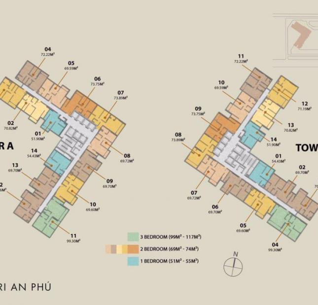 Chính chủ cần bán 2pn Masteri An Phú, 3.4 tỷ, view Đông Nam. Lh 01636.970.656